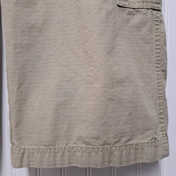 Gander Mountain Capri Cargo Pants Womens 12 Beige 100% Cotton Ripstop Wide Leg - Picture 8 of 15
